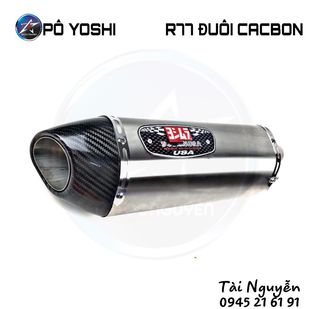 LON PÔ TĂNG YOSHI R77 CACBON CHO XE MÁY | Shopee Việt Nam