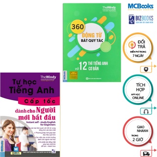 Sách - Combo Tự Học Tiếng Anh Cấp Tốc Dành Cho Người Mới Bắt Đầu + 360 Động Từ Bất Quy Tắc Và 12 Thì Tiếng Anh Cơ Bản