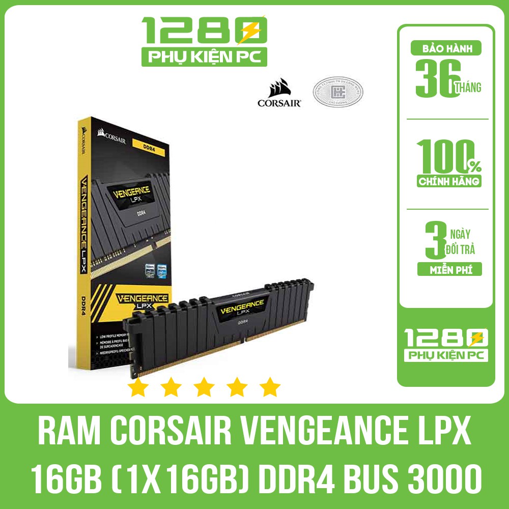 Ram Corsair Vengeance LPX 16GB (1x16GB) DDR4 Bus 3000 MHz Black- Bảo ...