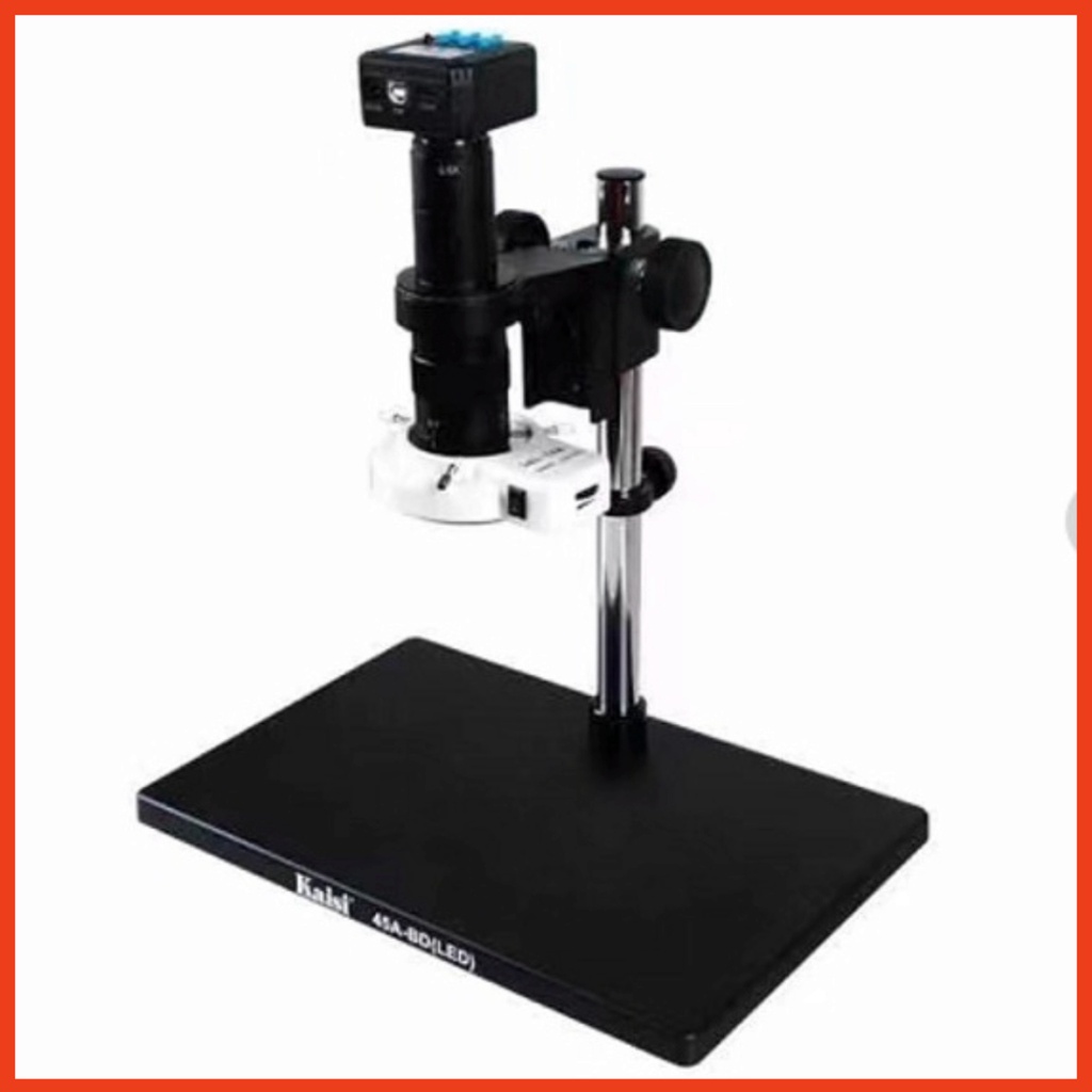 Kính hiển vi 1 mắt KAISI 45A-BD kèm đèn, dùng phóng đại bo mạch và linh kiện nhỏ qua camera, màn hình