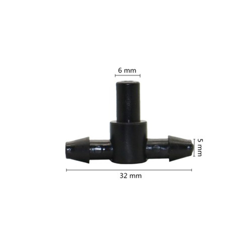 10 [ 10 cái ]Tê Nối Ống 6mm - 8mm Gắn Đầu Béc Phun Sương, Loại 1 Đầu Trơn 2 Đầu Ngạnh