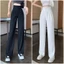 M014-Quần ống suông culottes dài 100cm cạp bản to 7 phân 2khuy vải TUYẾT MƯA