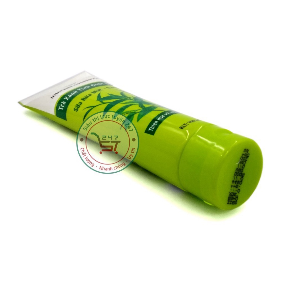 Sữa rửa mặt Sáng da Trà xanh Serum Nhật Việt 100ml (Xanh Trắng)