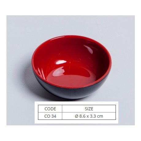 Chén ăn cơm Nhựa Melamine FATACO CAO CẤP Hai Lớp Đỏ Đen