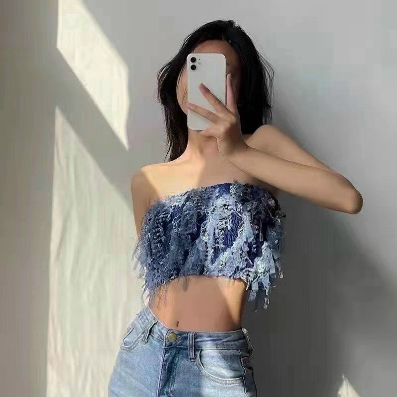 Áo Quây UNDERCOOL Dáng Croptop Tua Rua Sexy Không Hằn Không Ngứa Nóng Bỏng ABL28