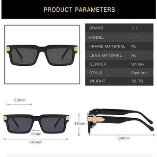 Mới Vuông Steampunk Khung Vuông Sunnies Studios Kính Mát Thẩm Mỹ Cho Nữ / Nam