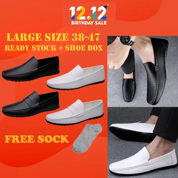 Giày lười nam Giày công sở Giày công sở Da mềm chống trượt Giày nam Giày đế bằng thông thường Giày da đen cổ điển Giày da PU Giày lái xe Slip On Nam Loafers