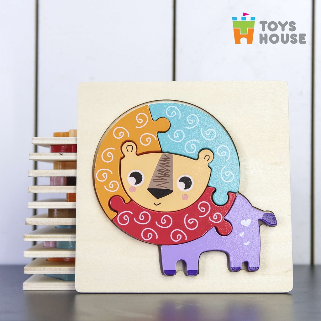 Ảnh Đồ chơi ghép hình gỗ 3D ToysHouse nhân vật hoạt hình ngộ nghĩnh, màu sắc đa dạng 2