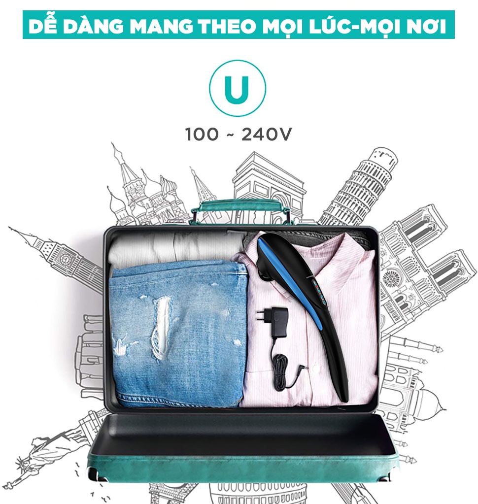 Mô tả Máy Massage Cầm Tay Đa Năng Cao Cấp KINGTECH LUX-900 - Mát Xa Toàn Thân, Chuyên Sâu Cho Lưng, Cổ, Vai, Gáy Cánh Tay - 10