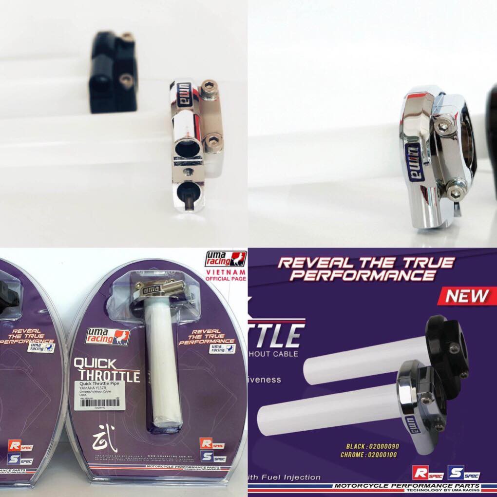 Cùm tăng tốc UMA Racing V3 MÀU ĐEN - CHROME (không kèm dây ga) y15zr ...