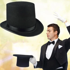 Yoo Black Hat Magician Bowler Hat Mũ ảo thuật gia Biểu diễn sân khấu Jazz