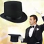 Yoo Black Hat Magician Bowler Hat Mũ ảo thuật gia Biểu diễn sân khấu Jazz