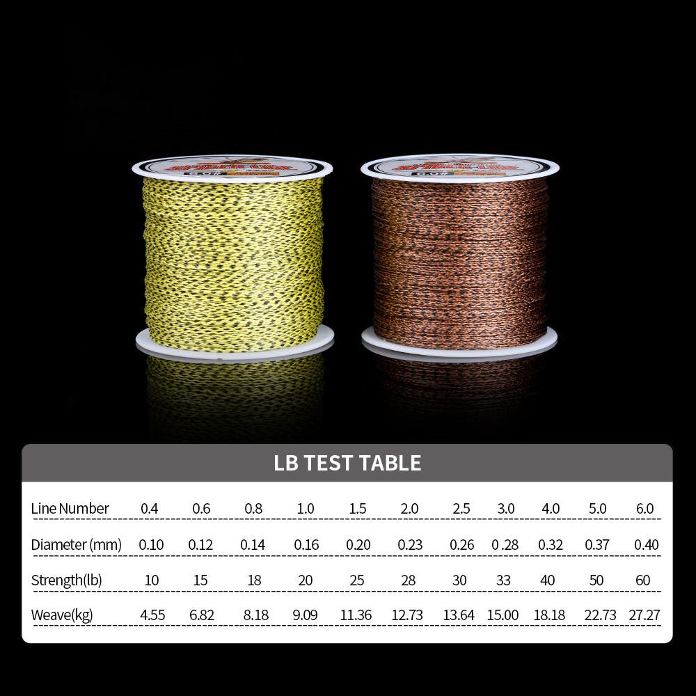 Dây câu SILKPULSE Độ bền thực tế 10-60LB Dệt Camo Vàng Mạnh 4 Dây
