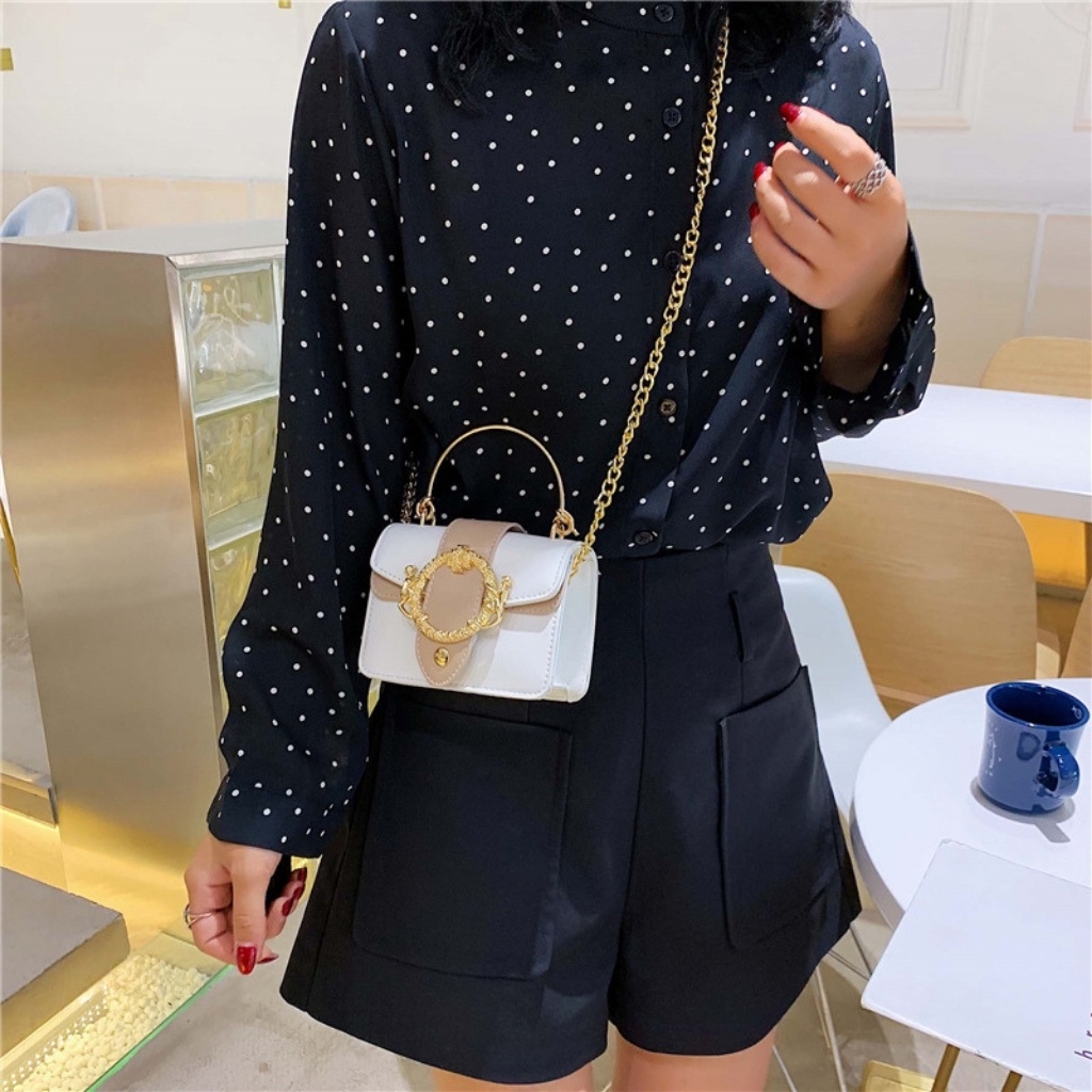 Túi Đeo Chéo Nữ 💖FREE SHIP💖 Túi Xách Nữ Khóa Vuông Thời Trang Hàn Quốc [Cam Kết Túi Nhập Quảng Châu] HARA Túi Xách