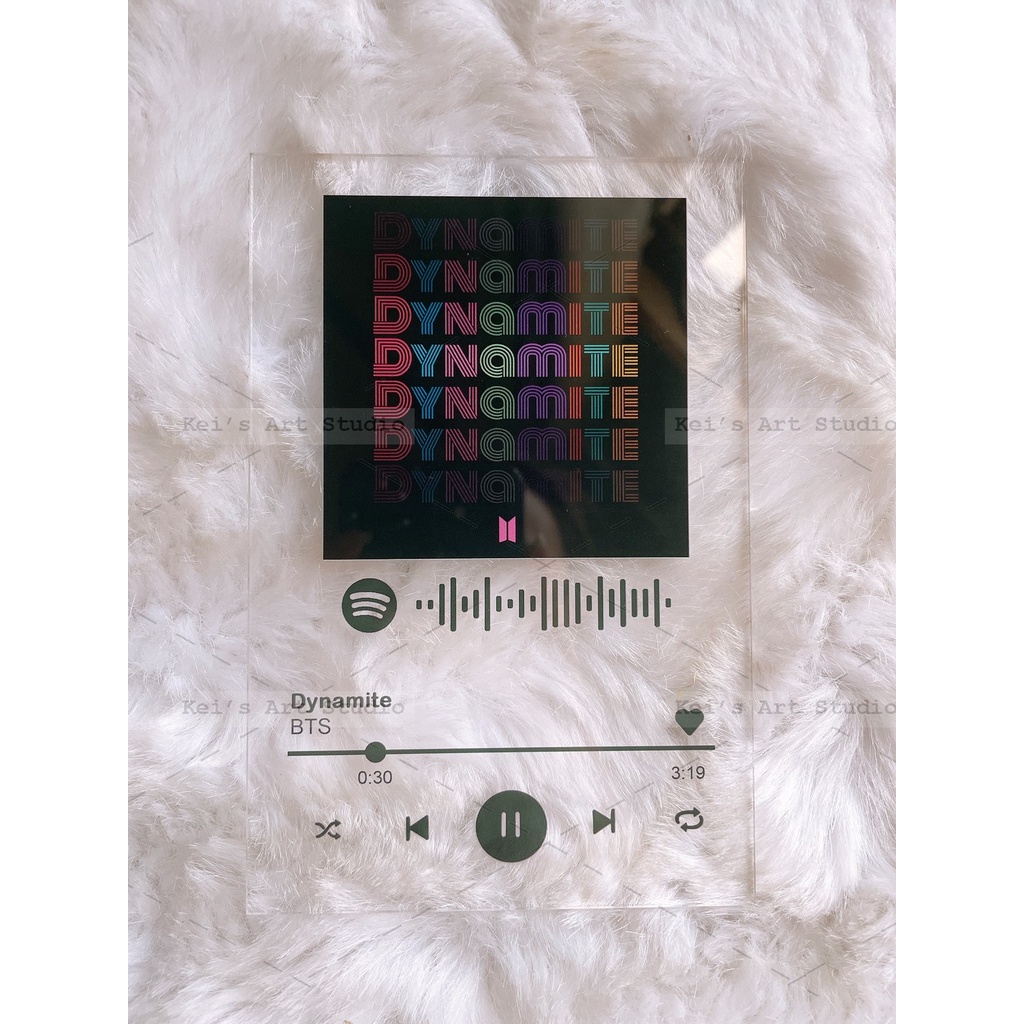 KHUNG ẢNH TRONG SUỐT SPOTIFY BTS (10X15cm) : Yet To Come, Born Singer, Run, Butter, Dynamite, Spring day, Agust, Jimin