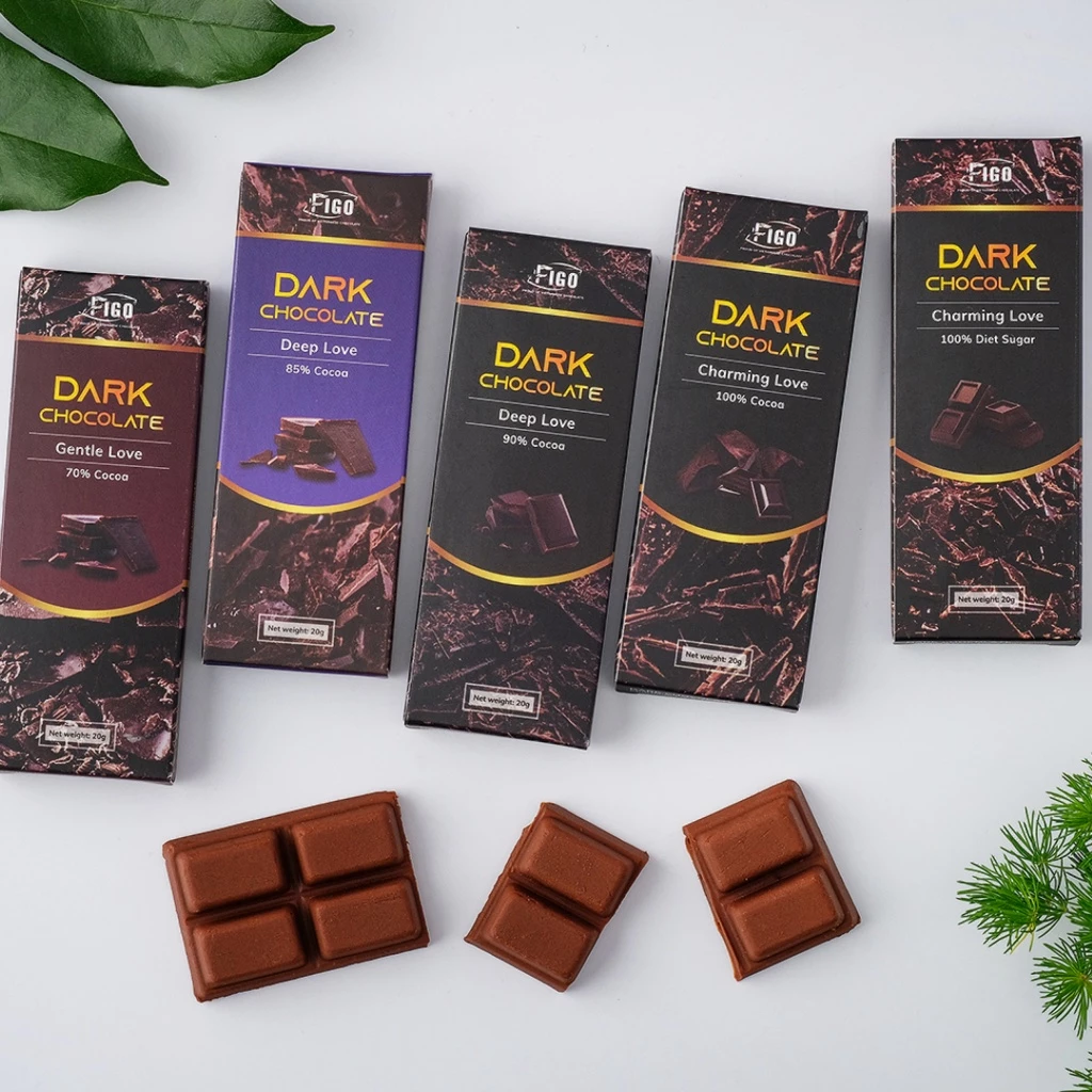 Combo 5 Thanh Dark Chocolate FIGO Đậm Vị Cacao Socola Đen 20G