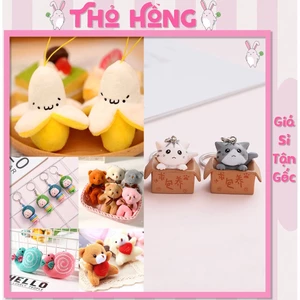 Móc Khóa Cute - Móc Khóa Gấu Bông Nhiều Hình Dễ Thương Thỏ Hồng Móc Khóa Rẻ Đẹp - Thỏ Hồng VPP
