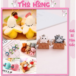 Móc Khóa Cute - Móc Khóa Gấu Bông Nhiều Hình Dễ Thương Thỏ Hồng Móc Khóa Rẻ Đẹp - Thỏ Hồng VPP