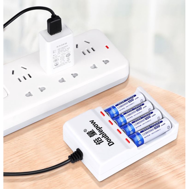 Pin Tiểu Sạc Nhiều Lần AA,AAA Doublepow Và Bộ Sạc pin AA và AAA 1.2V