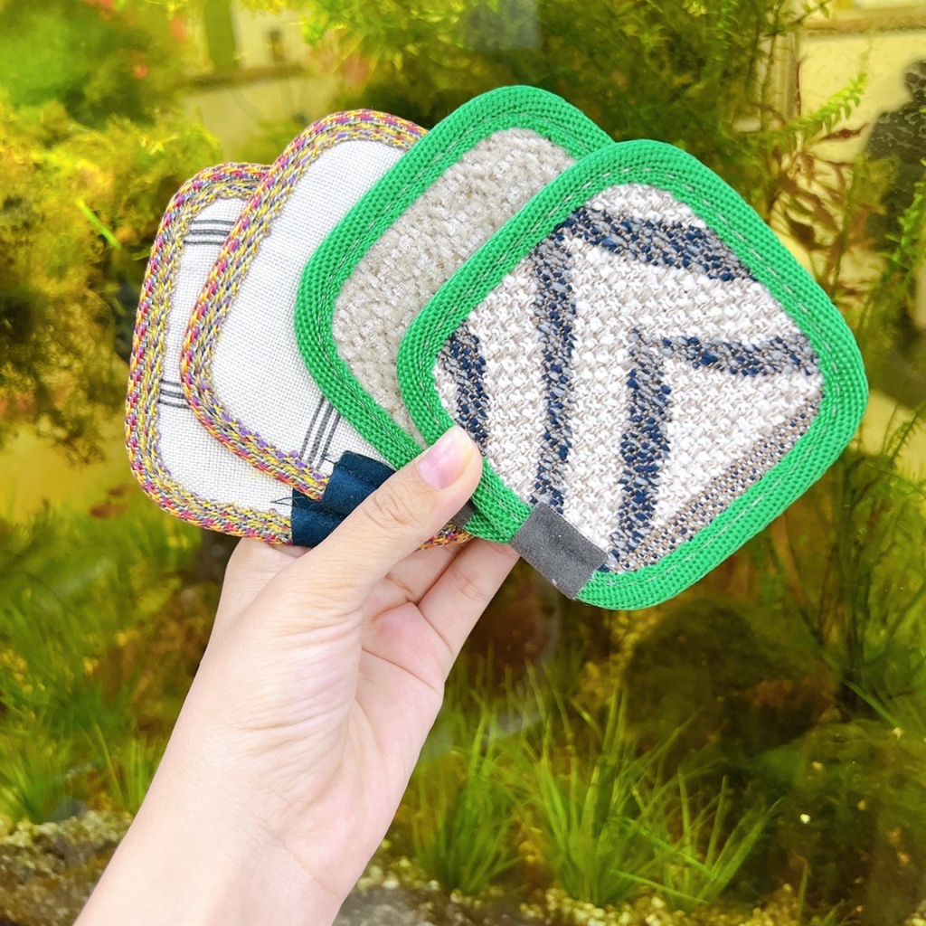 combo 5 Đế Lót Ly Vải vuông và tròn siêu thấm nước  9.5cm Cao Cấp
