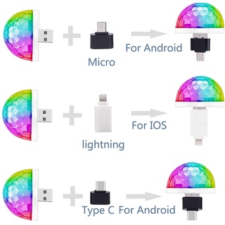 Xe Ô Tô Tự Động USB DJ RGB Mini Âm Nhạc Nhiều Màu Sắc Âm Thanh LED USB-C Apple Ngày Lễ Tiệc Karaoke Khí Quyển Đèn Chào Mừng 5V Bóng Đèn Laser