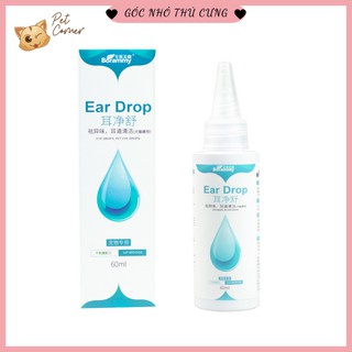 Lọ nhỏ tai cho chó mèo Borammy 60ml (Dung dịch vệ sinh tai cho thú cưng chiết xuất thiên nhiên)