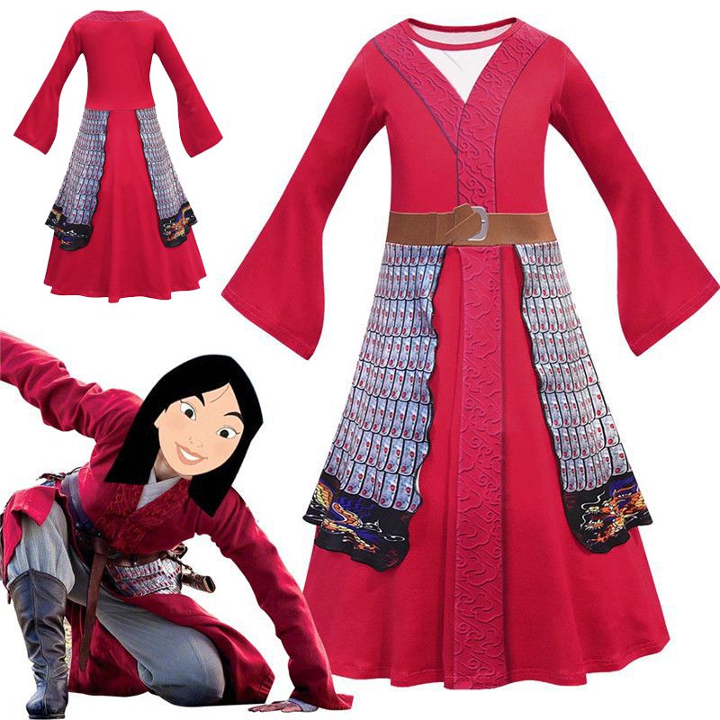 Mulan Hua Công Chúa Đỏ Lạ Mắt Đầm Trẻ Em Trang Phục Hóa Trang Trang Trang Phục Tiệc Halloween
