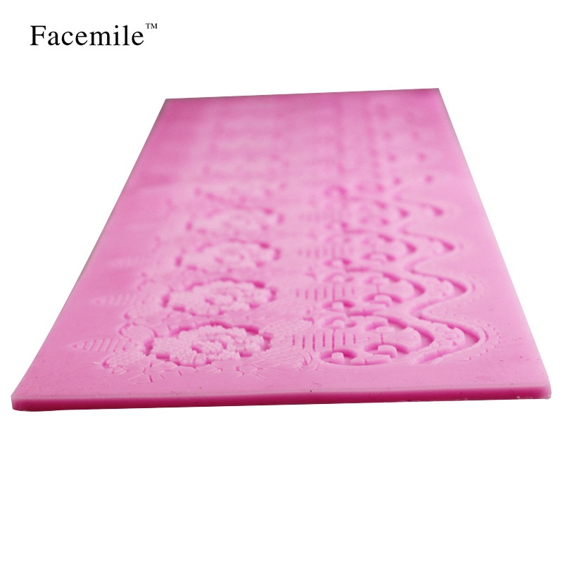Ren Fondant bánh bao quanh trang trí Khuôn silicon Mousse Đường thủ công Icing Mat Pad Bánh ngọt Dụng cụ làm bánh