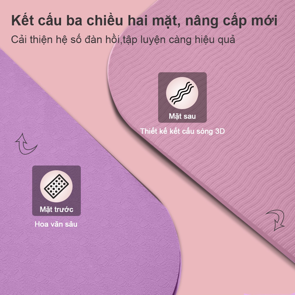 Ảnh OneTwoFit thiện với môi trường Thảm Tập Yoga Định Tuyến TPE cao cấp tặng kèm túi đựng - 2 Lớp 6-8mm 4