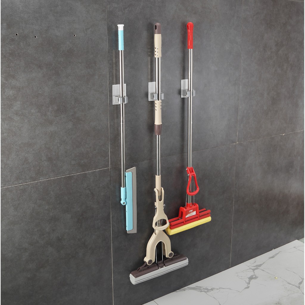 Combo 2 móc treo cán chổi dán tường inox 304 Hobby home decor CV2