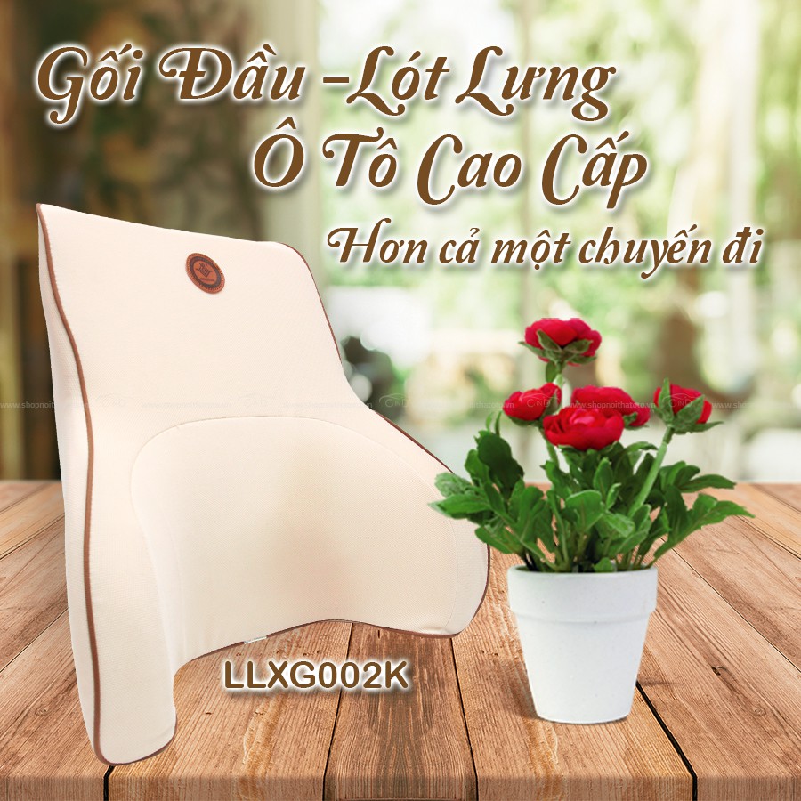 Tựa Lưng Ô Tô Cao Su Non Vải Nỉ CIND G002 Màu Kem