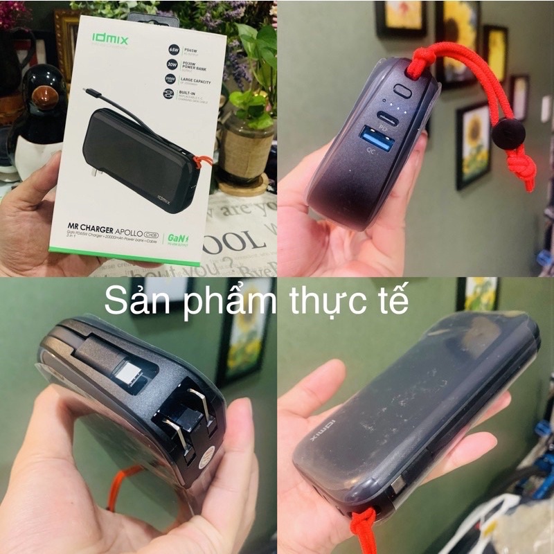 Sạc dự phòng 20000mAh PD 30W Kiêm Củ sạc tường IDMIX Mr Charger