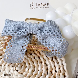 Kẹp tóc càng cua Hàn Quốc nơ đính đá sang trọng Larme accessrories - K0032