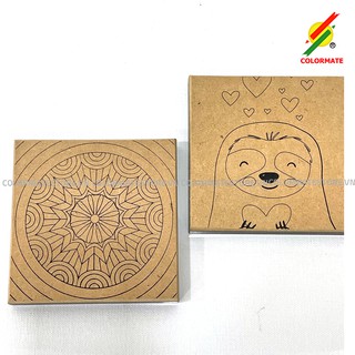 Khung vẽ tranh Canvas gỗ bộ 2 hình 11x11cm, VAT - COLORMATE