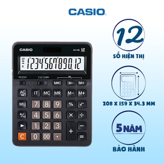 Máy Tính Để Bàn Cỡ Lớn Casio GX-12B (12 Số) Chính Hãng - Mặt Kim Loại Siêu Bền Cho Kế Toán, Thu Ngân