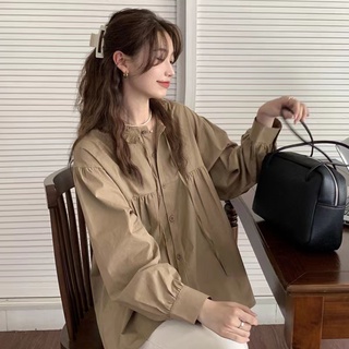 Hàng Mới Về Áo Sơ Mi Dài Tay Dáng Rộng Phong Cách Hàn Quốc Baju Wanita Lengan Panjang Hàng Mới Dành Cho Bạn Nữ