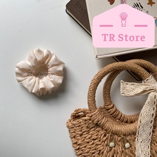 Scrunchies mini cotton họa tiết mềm mại cột tóc hoa nhí