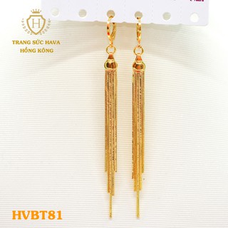 Bông Tai, Khuyên Tai Nữ Dáng Dài Đẹp Xi Mạ Vàng Non Cao Cấp - Trang Sức Hava Hong Kong - HVBT81