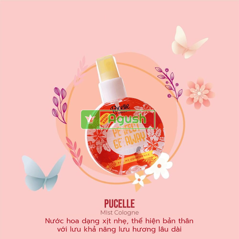 Nước hoa nữ cho trẻ em bé gái chính hãng Pucelle Mist Cologne Perfect Getway đỏ chai mini 75ml dạng xịt mùi ngọt giá rẻ