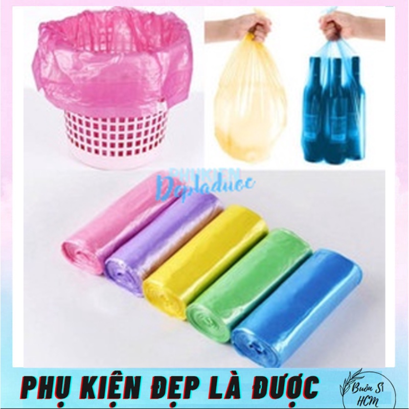 Set 5 cuộn túi đựng rác sinh học tự phân hủy, túi bóng đựng rác siêu ...