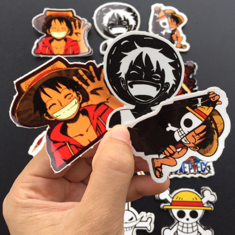 Bán lẻ hình dán Monkey D. Luffy. Decal Sticker chống nước. One piece Mũ Rơm