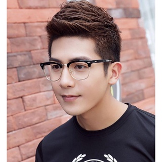 Gọng kính cận nam nữ mắt không độ Broobelt unisex nửa gọng trên bản đẹp trang nhã kèm hộp đựng GK19