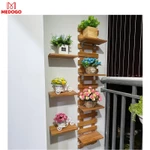 Kệ gỗ treo tường trang trí ban công nhiều tầng để cây cảnh chất liệu gỗ thông nhập khẩu thiết kế độc đáo MEDOGO KBC-04 — ảnh 2