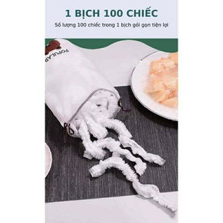 Set 100 Màng Bọc Thực Phẩm Co Giãn Túi Gấu Đa Năng Siêu Dai Có Chun Tiện Dụng