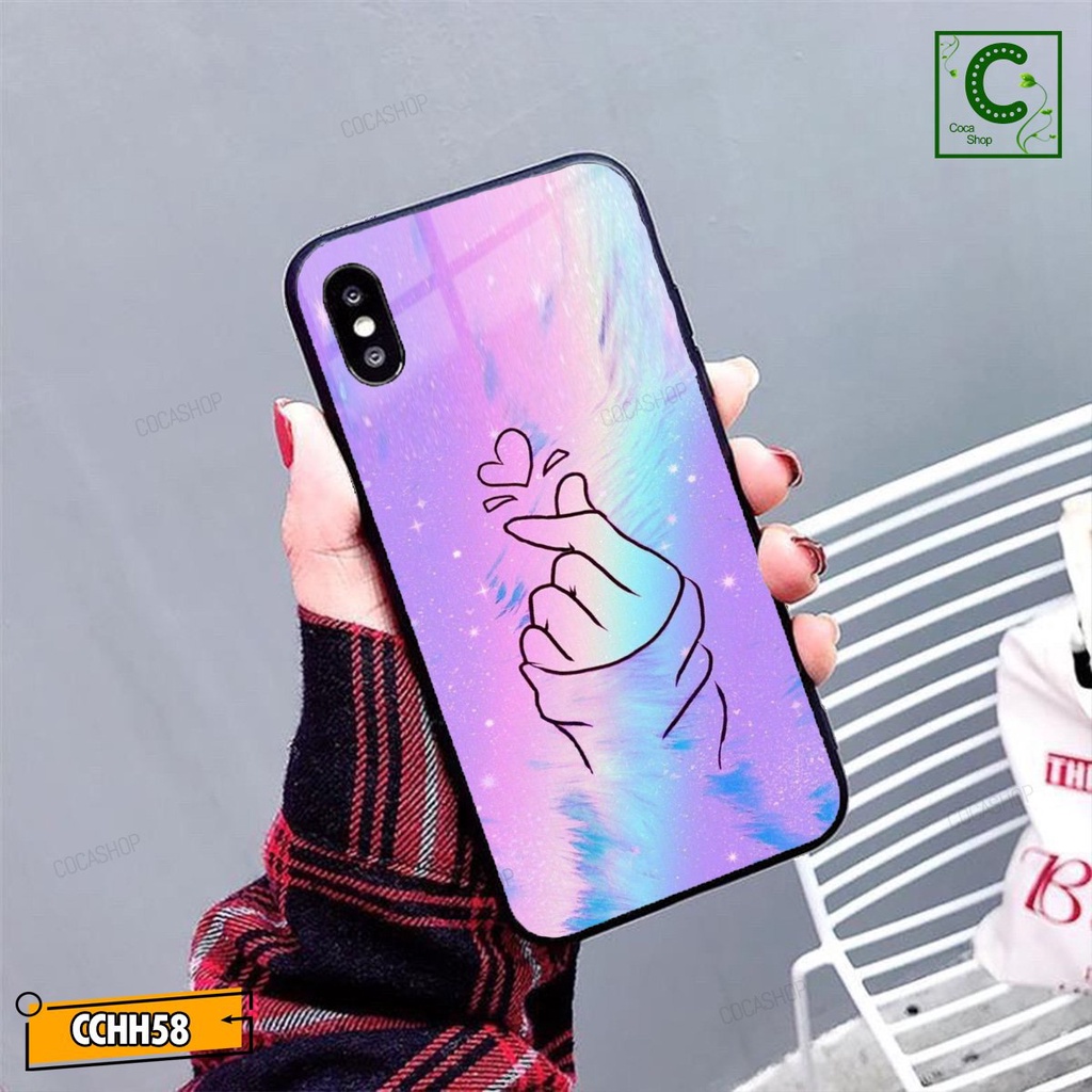 Ốp lưng iphone mặt kính cực đẹp, siêu bền  - Trái tim mộng mơ - 6/6plus/6s/6splus/7/7plus/8/8plus/x/.....