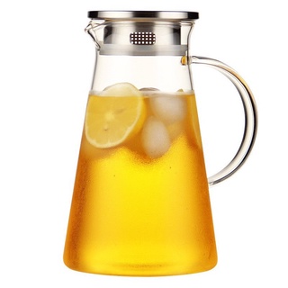 Bình thủy tinh chịu nhiệt có nắp lọc trà inox 1.8 L cao cấp
