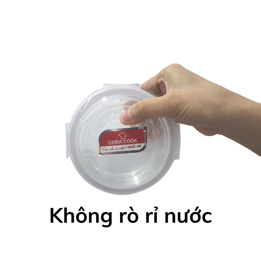Mô tả Hộp Thủy Tinh Bảo Quản Thực Phẩm Chịu Nhiệt COBACOOK Hình Tròn-CBHR400XA - 8