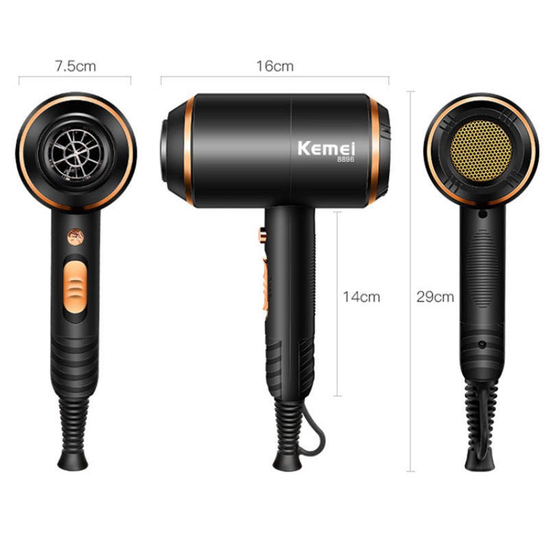 Ảnh Máy Sấy Tóc Kemei Gió Mạnh Bảo Vệ Quá Nhiệt Không Làm Cho Tóc Bị Hư Tổn 2