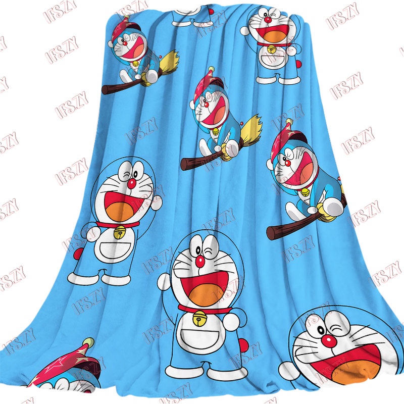 Chăn flannel 4 Kích Cỡ In Hình doraemon Xinh Xắn
