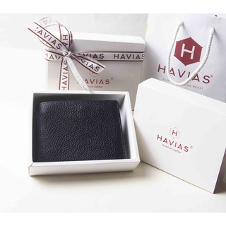 Ví Da Ngang HAVIAS Da Bò thật Crossgrain cao cấp gập đôi ngăn ảnh ZICA